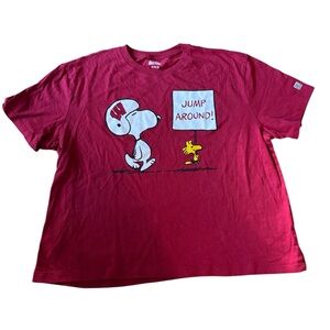 AMERICAN EAGLE TAILGATE X PEANUTS WISCONSIN BADGERS CROPPED TEE SIZE M